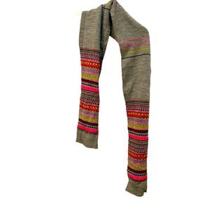 gap as new gray neon FAIR ISLE HOLIDAY scarf 54x12